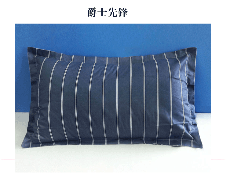 
                                        思侬家纺全棉枕套单个 纯棉单人枕头套子 枕芯套单只装 一对拍二 单人枕用枕头套 蓝色经典 45x74cm                