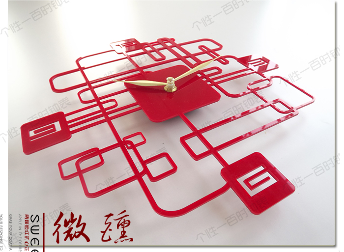 个性一百多样人生 亚克力挂钟个性订制石英钟创意剪纸挂钟艺术壁钟静音
