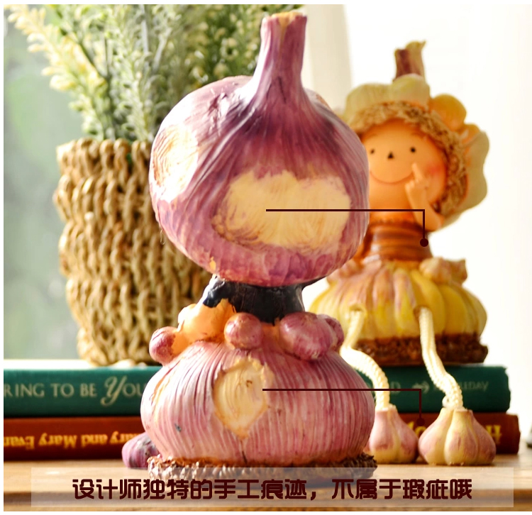 奇居良品田园树脂家居饰品装饰摆件工艺品结婚礼物品吊脚娃娃1对