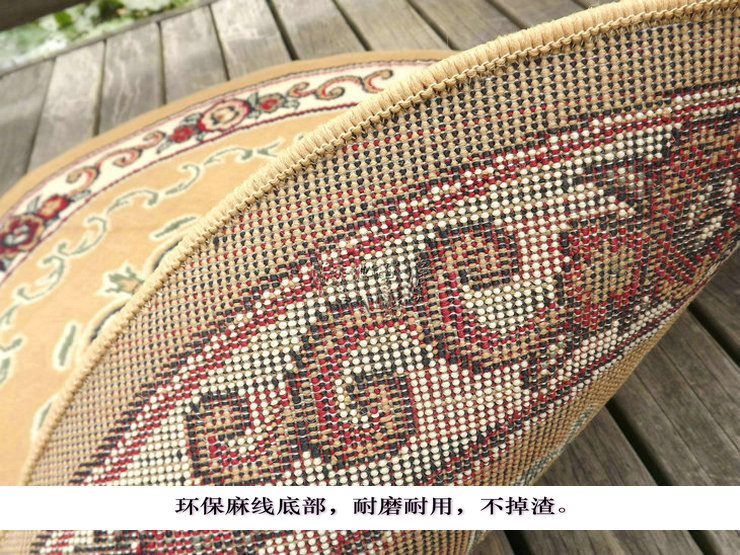 
                                        博奕地垫 耐用门垫 电脑椅垫 圆形地毯 不掉毛环保地毯 中式地毯 麻线底经久耐用 蓝色148 80cm圆形                