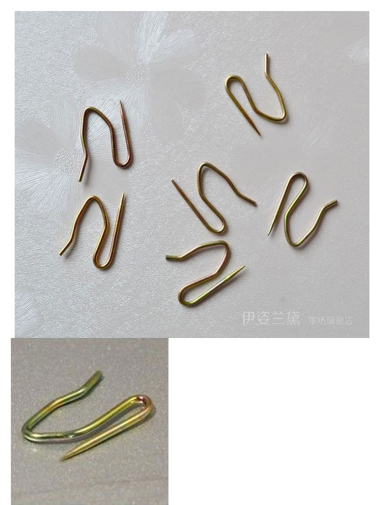 
                                                            伊姿兰黛韩式窗帘辅料配件布带挂钩s型挂钩子不锈钢小尖钩 1件25个                