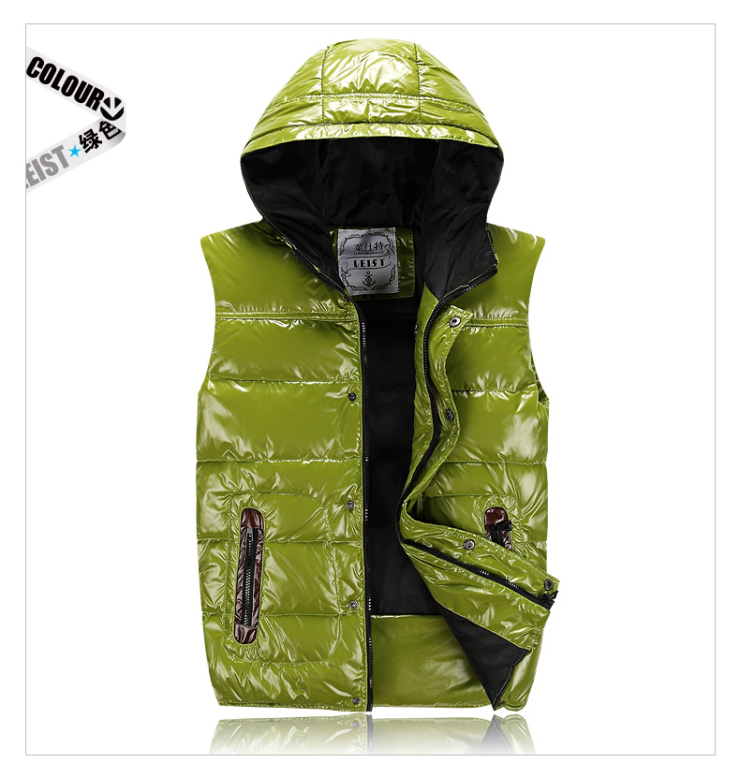 2013秋冬新款羽绒背心男款 亮面青春休闲男式