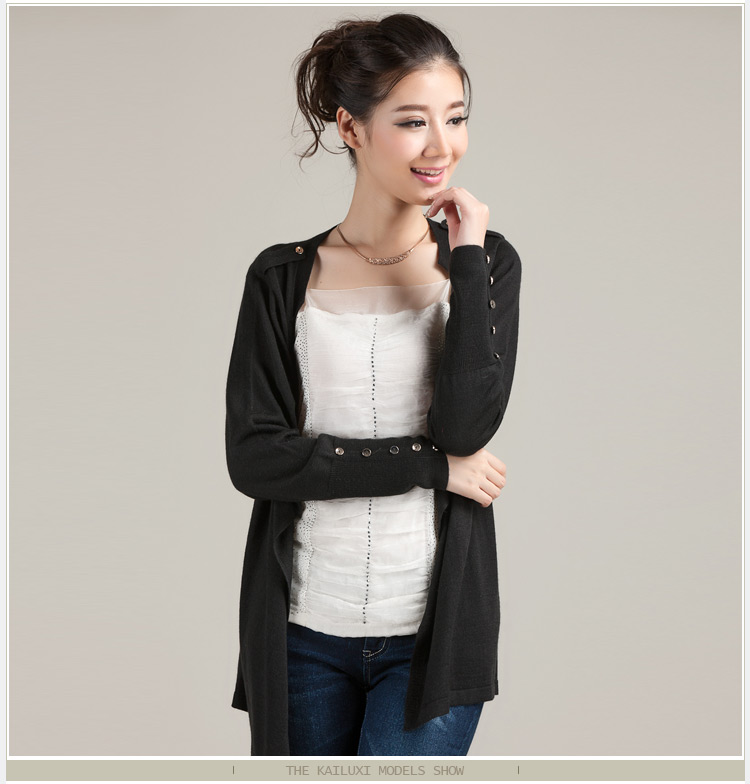 2014新款<em>女针织衫开衫</em>薄外套<em>长袖</em> 女式外搭开