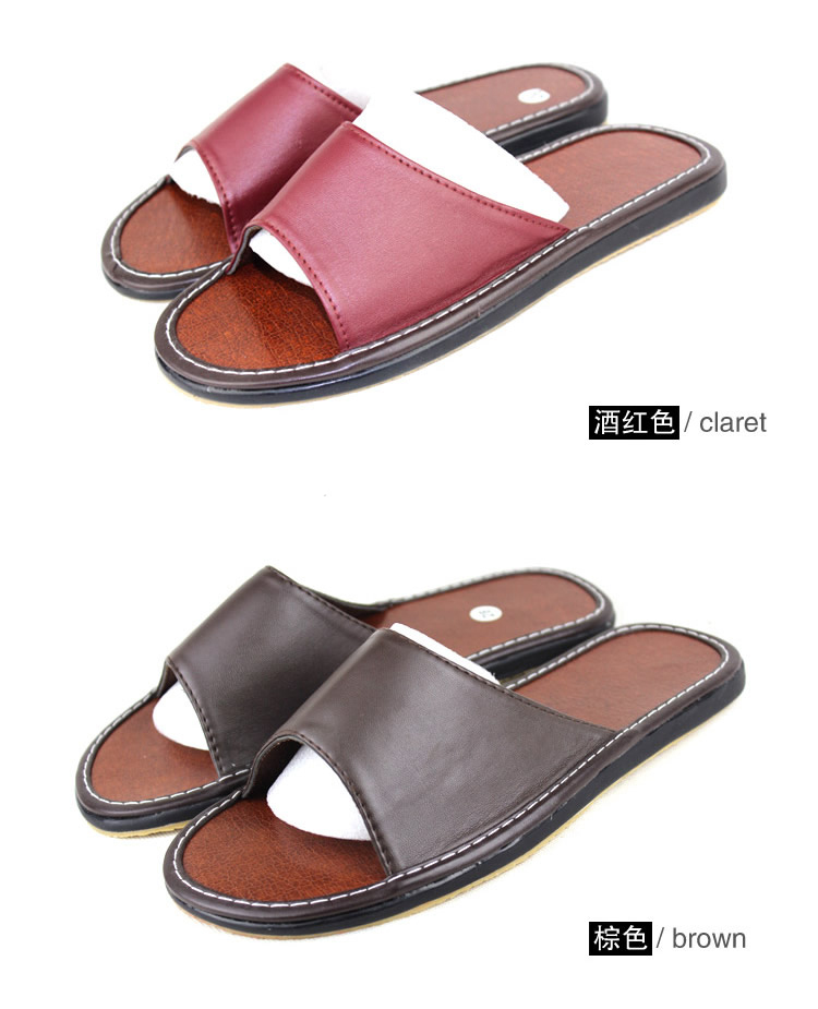 双12秒杀包邮海宁真皮拖鞋头层牛皮拖鞋 火烧