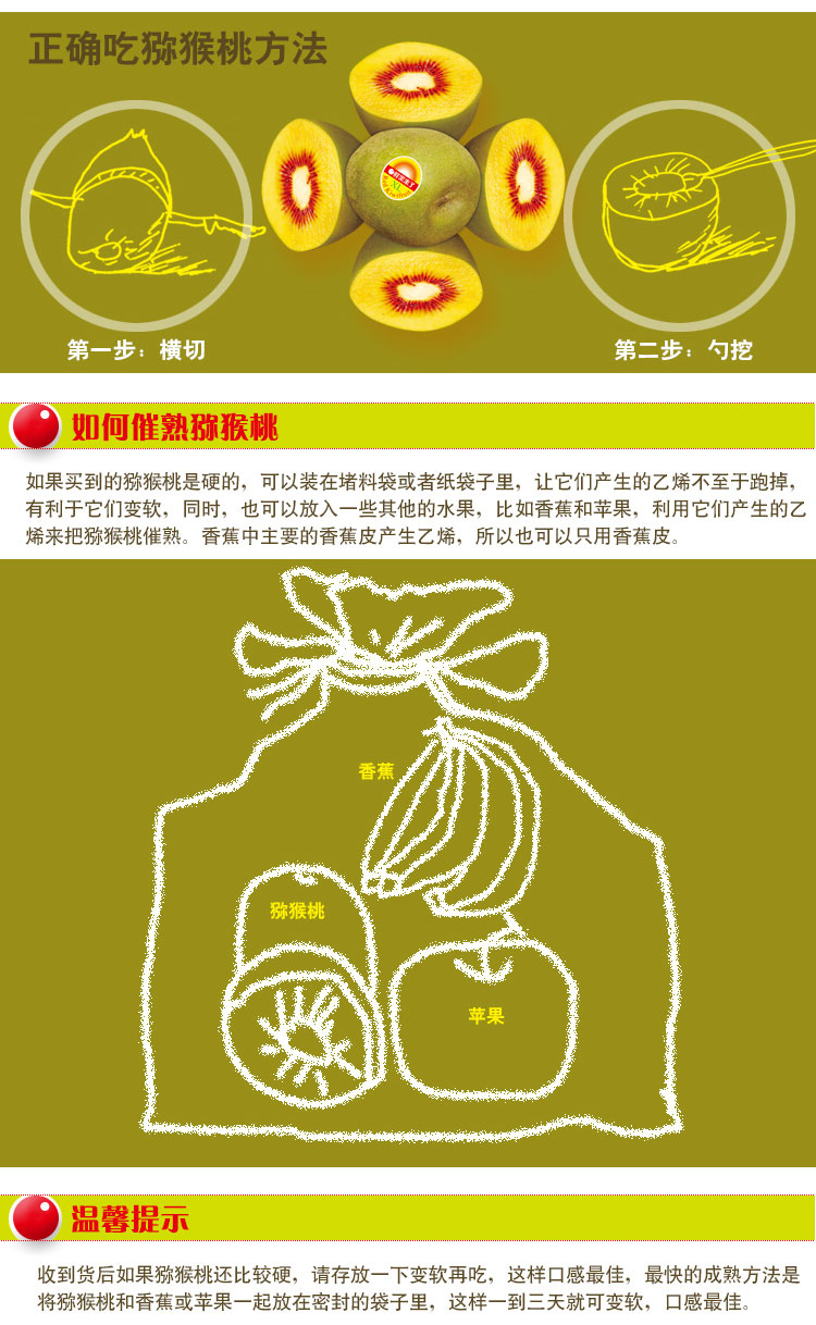 鲜果来了 买1箱送1箱 迷你小号四川红心猕猴桃