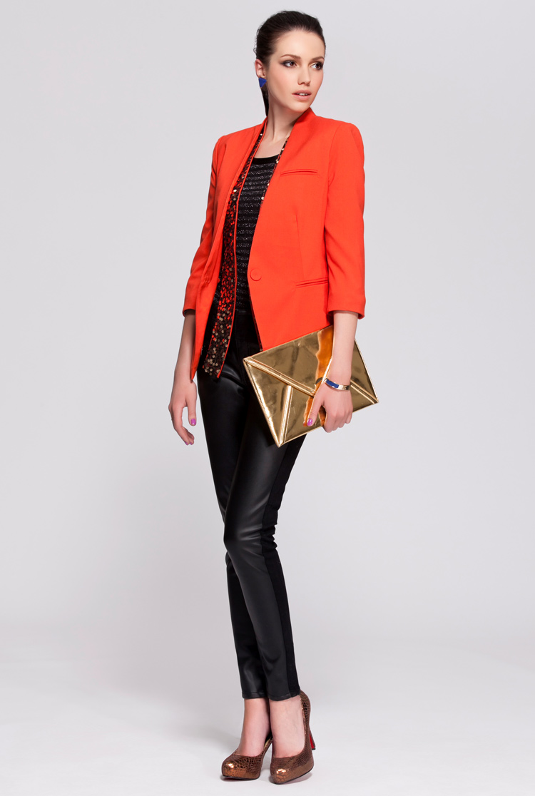 <em>Vero Moda</em>秋<em>女装</em>亮片领七分袖修身女<em>小西装</em>外