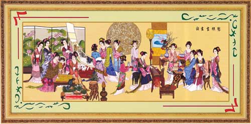 
                                        千思梦妍印花十字绣琴棋书画十字绣红楼梦十二金钗十八美女全图大幅客厅大画                