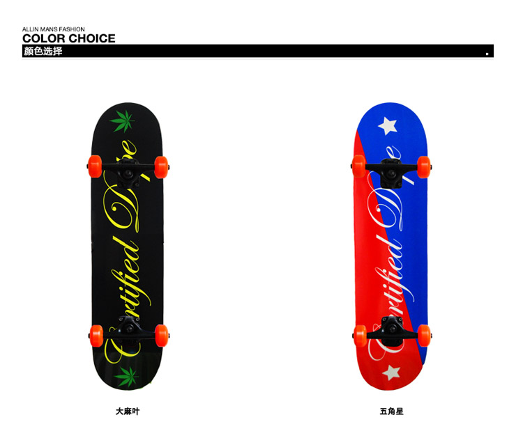 DASTE 公路专业滑板 入门级四轮双翘滑板整板