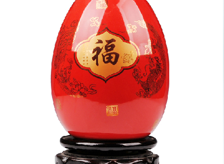 
                                        陶之念 景德镇陶瓷器 中国红花瓶 家居装饰品婚庆礼品 工艺品摆件 苹果福字2 大号                
