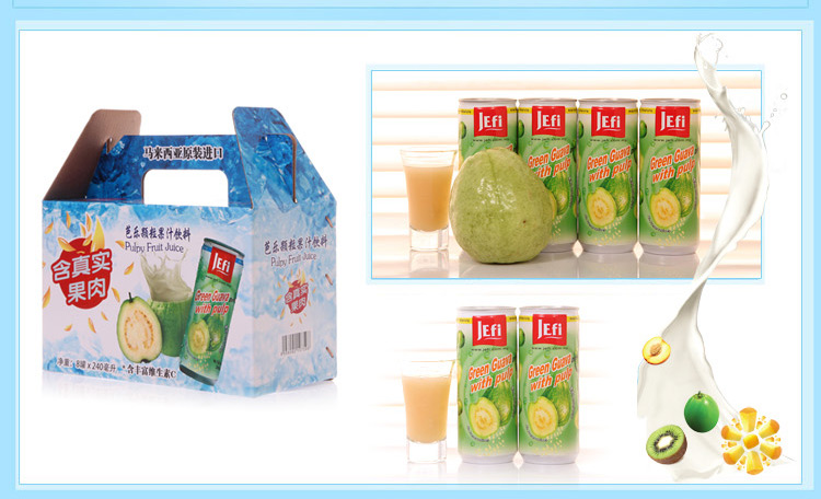 马来西亚进口 JEfi皆富 番石榴果肉果汁(芭乐颗