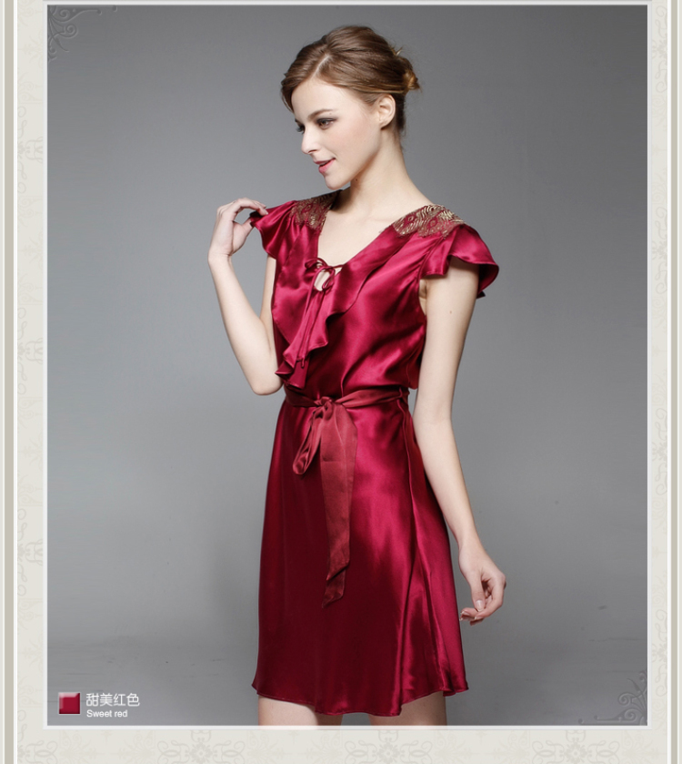 西丝娘娘 春夏新款 100%<em>桑蚕丝</em>性感<em>睡衣</em> 女士