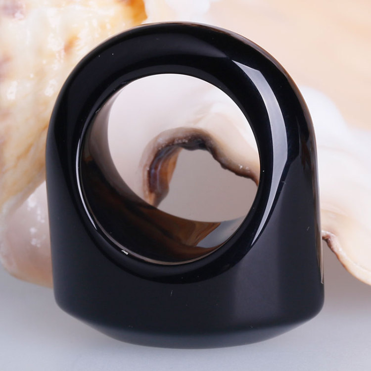 悦晶彩饰品(JOYCOLOR)<em>黑玛瑙戒指女</em>欧美戒指