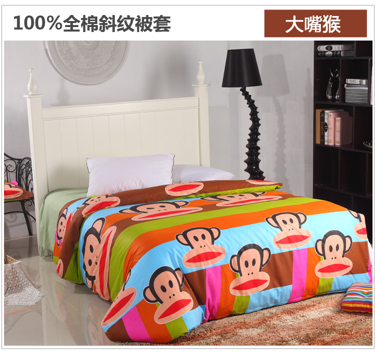 绝趣 100%全棉斜纹被套 单件 纯棉单双人被罩 单品 花缘 200*230cm