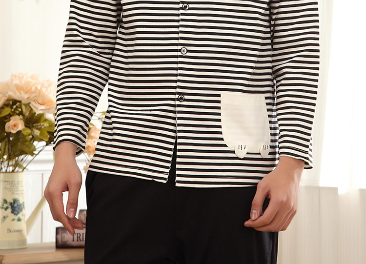 绮桦春季<em>男睡衣</em>卡通<em>可爱</em>黑白猪<em>男</em>家居服套装在