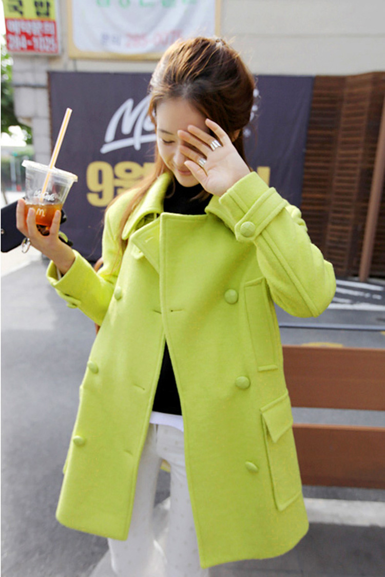2014春季新款<em>韩版</em>时尚<em>潮流女装</em>双排扣长袖双