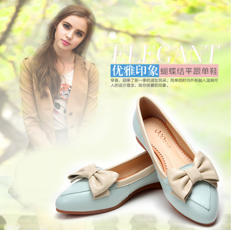 JED<em>吉尔达2014</em>春季<em>新款</em>正品真皮 蝴蝶结甜蜜