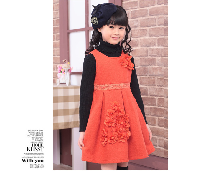 梵贝拉 年终热卖女童2014秋冬装连衣裙 韩版中