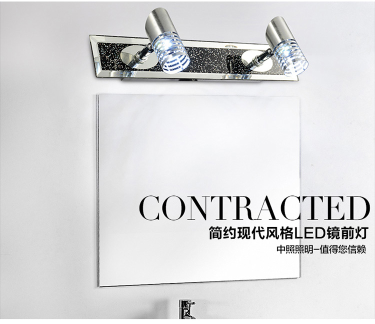 中照clec led镜前灯 现代简约浴室卫生间壁灯化妆灯卫浴灯具灯饰  WJ906002 WJ906002-2头