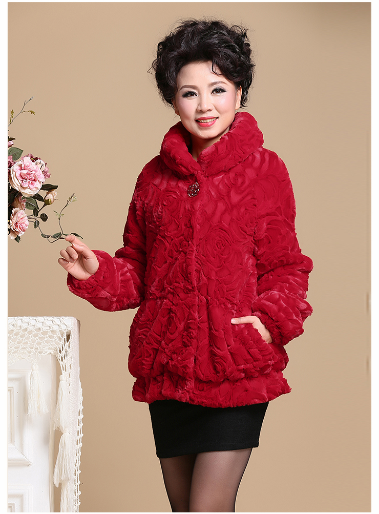 中老年女装冬装 <em>仿貂毛女外套</em>妈妈冬装上衣 皮