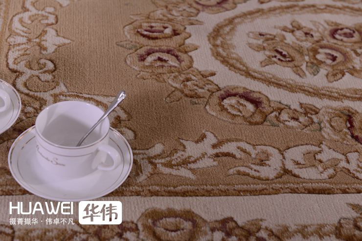 
                                        华伟剪花机制威尔顿地垫 卧室床前门厅进门垫 时尚可水洗欧式防滑80*120cm 红色系                