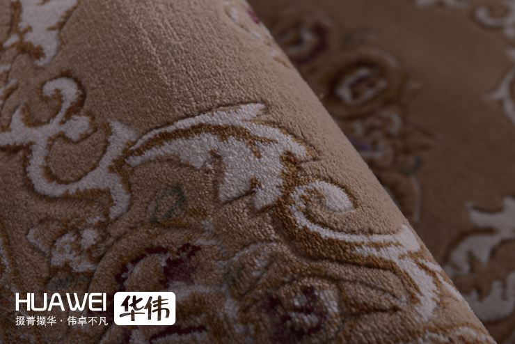 
                                        华伟剪花机制威尔顿地垫 卧室床前门厅进门垫 时尚可水洗欧式防滑80*120cm 红色系                