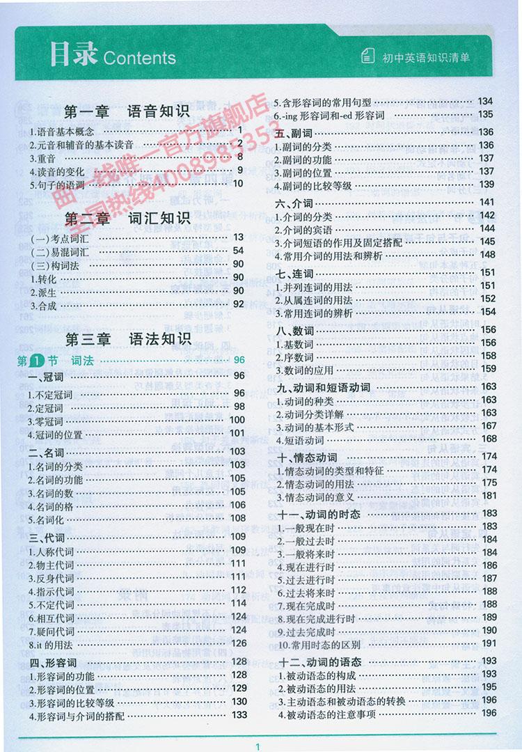 曲一线官方正品 2015版 初中知识清单 英语 通