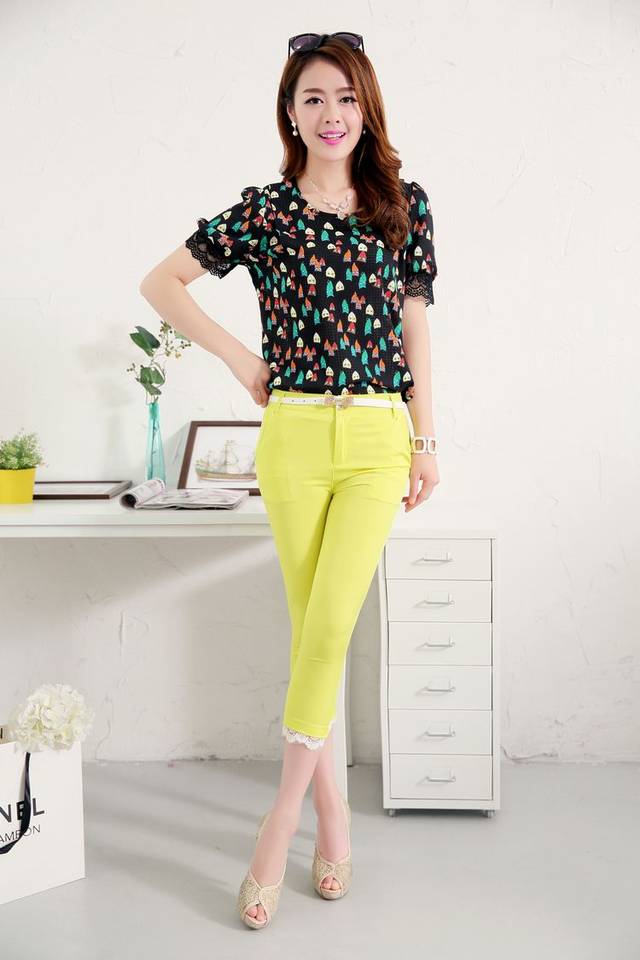 雪纺碎花上衣夏装牌子品质好 长袖碎花雪纺衫