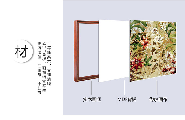 
                                        格丽 现代无框画客厅玄关挂画餐厅装饰画电表箱装饰画推拉卧室挂画-繁花似锦 繁花似锦系列双联画 70*70cm                