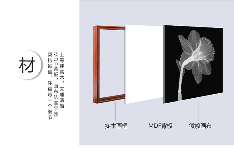 
                                        格丽油画装饰画 现代欧式壁画无框画客厅挂画餐厅沙发墙画有框画 轻纱薄花 轻舞薄纱系列-四联画 70*70cm                