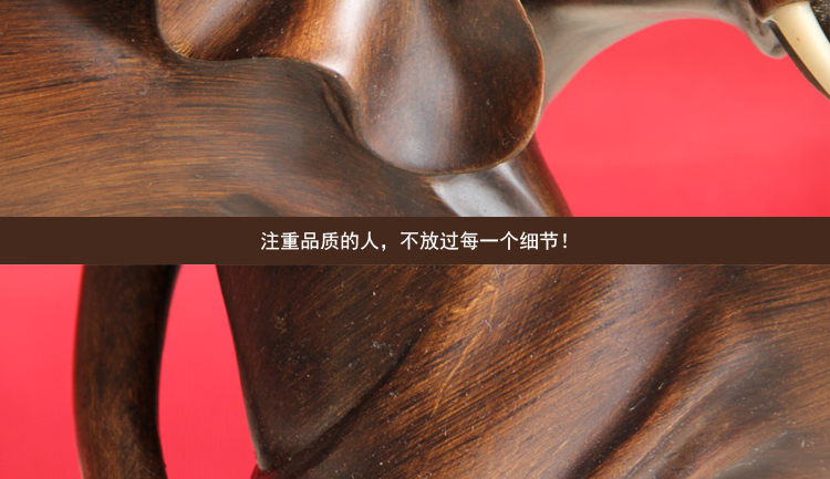 雅约大象一对摆件 工艺品仿檀木简约家居装饰品 商务乔迁礼品 开业礼品大象摆设 富贵吉象一对