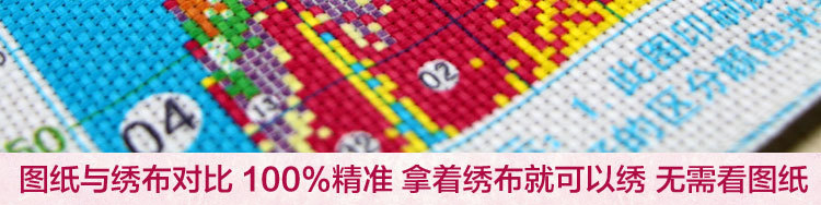 
                                        【货到付款】5D新款十字绣100%精准印花 家和万事兴3D五联客厅大画 2米大画 丝线5D精准印花1.4米只绣字                