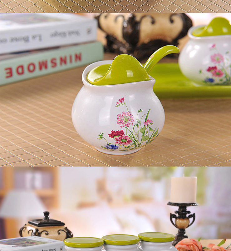 
                                        家的感觉 时尚简约家居陶瓷用品 厨房调味罐调味瓶储物罐调料盒油壶盐罐调味 咖啡色                