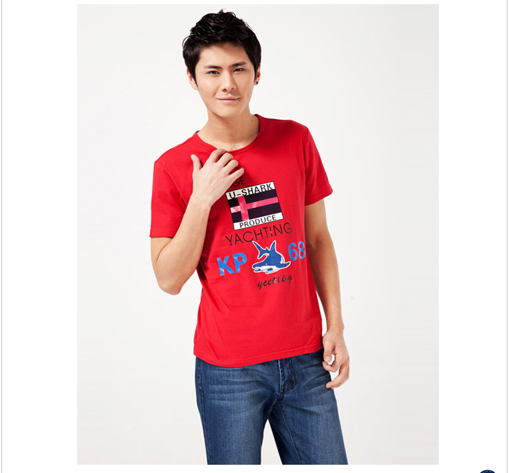 U-SHARK2012夏季新款优鲨纯棉KP68印花T恤