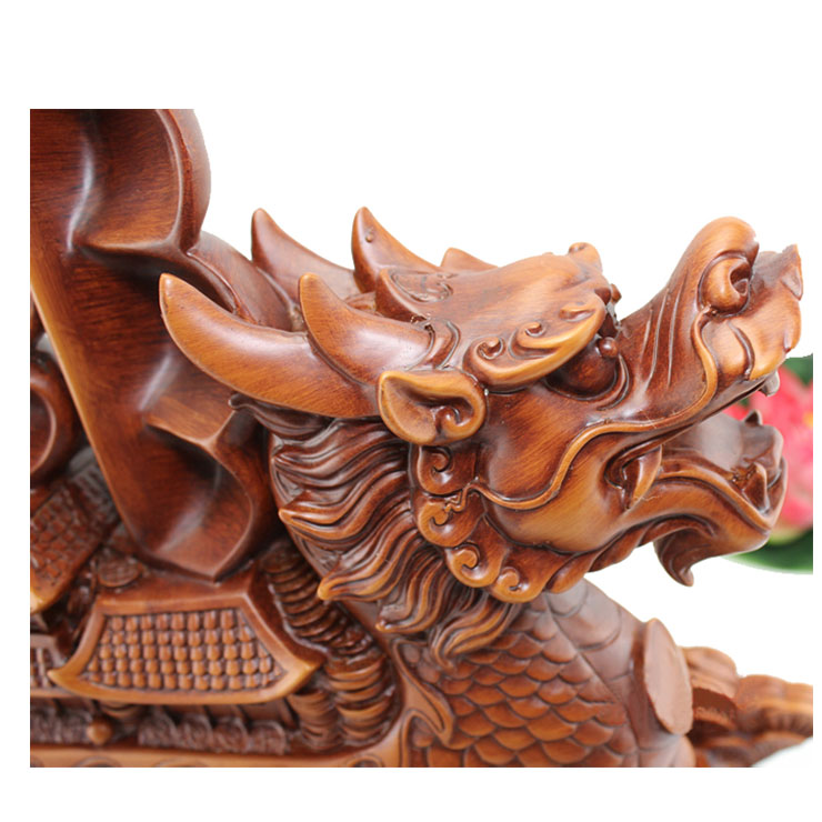 华庭丽娜 一帆风顺（木纹小号）工艺船摆件家庭装饰品金船摆设商务乔迁新居创意礼品客厅装饰