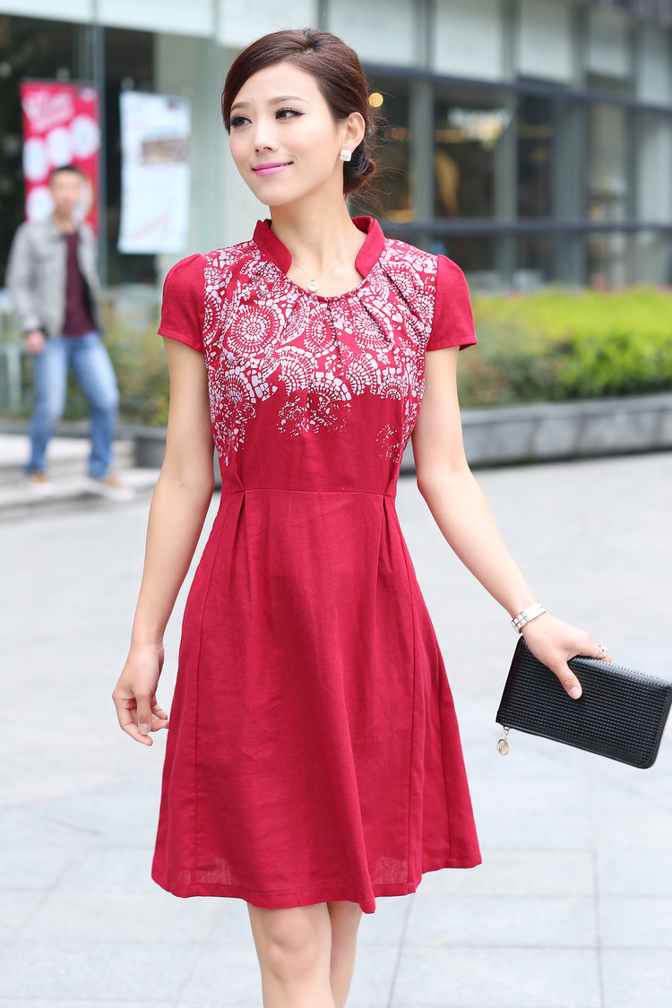 AVOXHTS 2014夏装新款经典印花<em>款式</em>短袖大