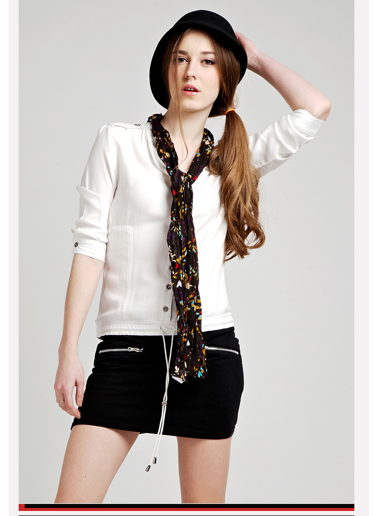 卡玛KAMA 假两件黑白连衣衬衫裙7212162(退