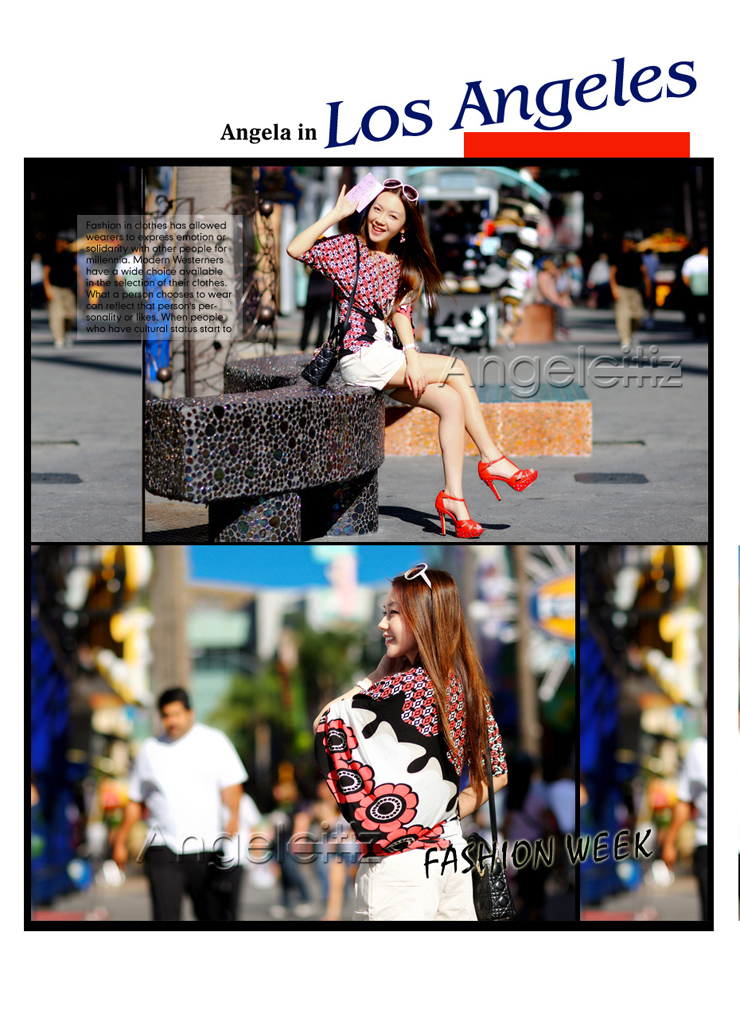 <em>天使之城</em> angelcitiz 时尚<em>品牌女装</em>蝙蝠袖印花T