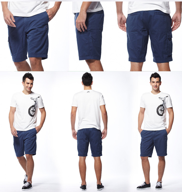 百事<em>男士休闲短裤</em> 新款纯棉侧面大口袋<em>沙滩裤</em>