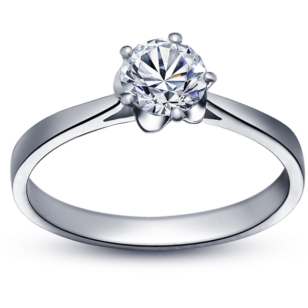 金之钻珠宝 18K白金八箭八心五爪镶嵌钻石女