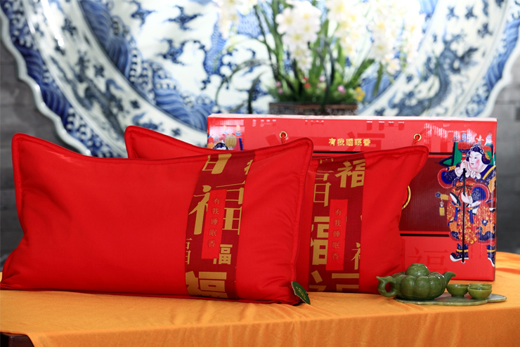 茶枕工坊 合家欢茶香枕 茶叶对枕 助眠保健枕 枕