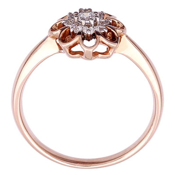 戴维尼钻石 轻舞飞扬 18K<em>黄金</em> 16分钻石<em>戒指</em> 女