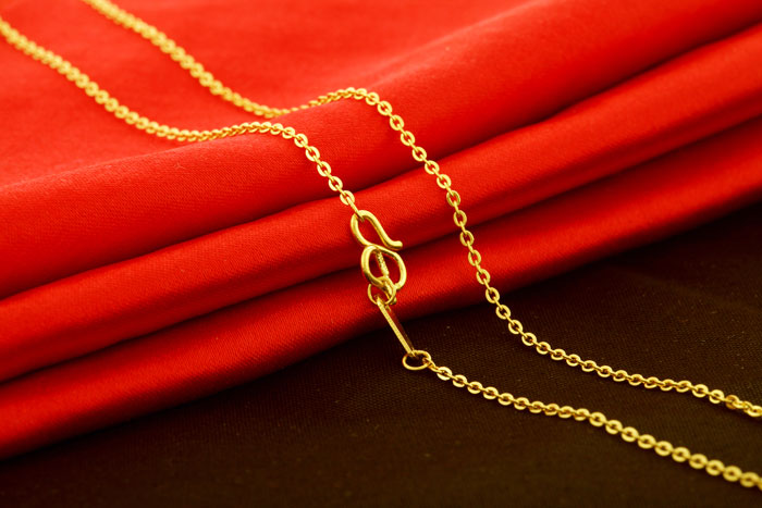 东祥 999千足金\/黄金项链 十字链 环套链 约3.2