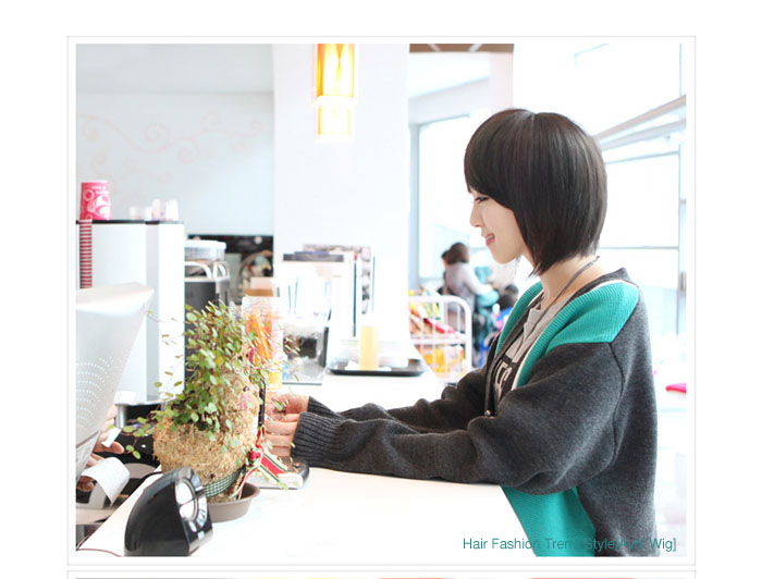 贝丽丝假发 <em>斜刘海bobo</em>头波波头韩国新款<em>发型</em>