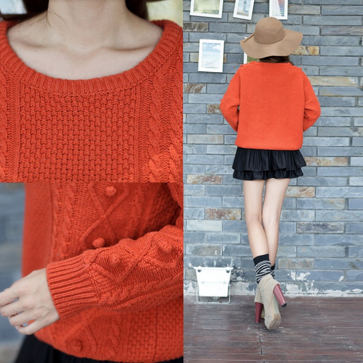 柏丽奈儿 韩版点点<em>粗针</em>休闲款式<em>套头毛衣</em>针织