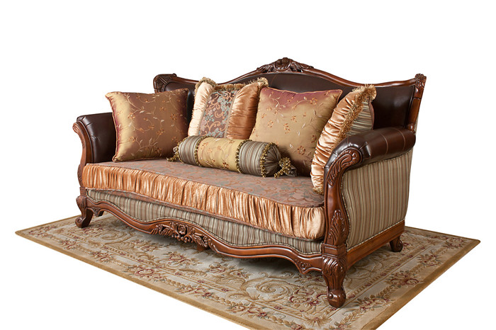 广雅 美式沙发 实木沙发 欧式 皮布艺沙发 组合