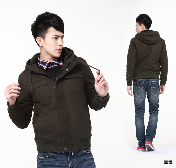 <em>以纯</em> <em>冬装</em> <em>休闲男装</em>时尚连帽<em>棉衣</em>保暖厚<em>外套</em>1