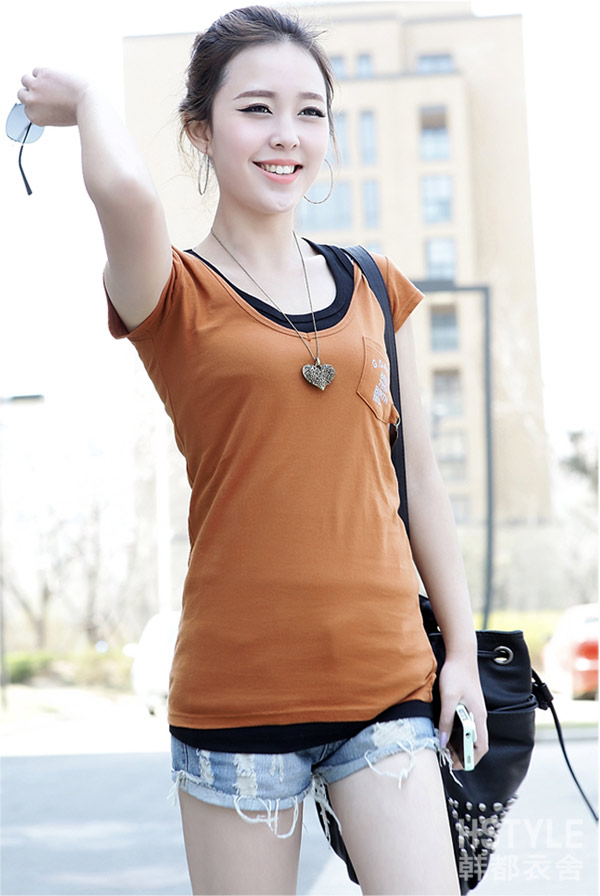 京东商城 韩都衣舍 韩国2012T恤夏装新款纯色