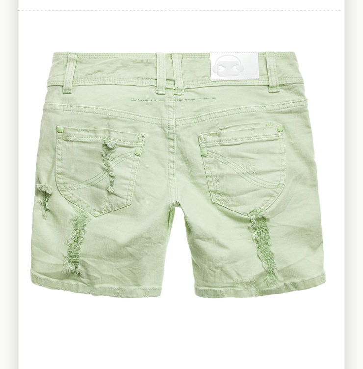 PEACEBIRD<em>太平鸟</em>彩色牛仔<em>短裤</em>AZ1120786 