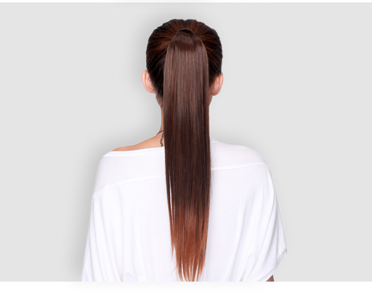 爱莫尔假发 绑式马尾升级版带发圈直发假马尾