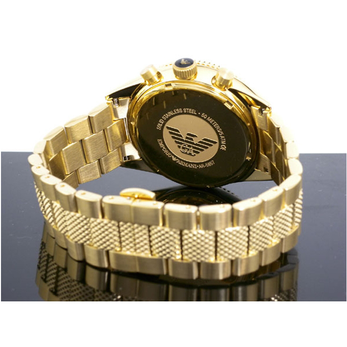 ARMANI 阿玛尼 手表金色钢带石英男表 AR585